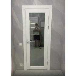 Межкомнатные Двери SV-01 серебро триплекс зеркало Korfad ПВХ плёнка