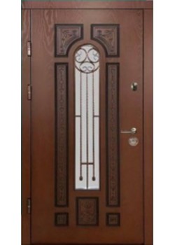 Двері ПВ-139 (КОВКА) Україна ПОЛІМЕР/МДФ VINORIT  Дуб темний III ПЕТЛІ (960) R з замком КАЛЕ/СЕРД. КАЛЕ / (1200) L Міністерство Дверей
