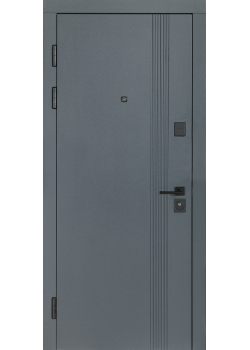 Двери B-434 (квадро) Модель 172 Антрацит/Белый матовый гладкий Булат