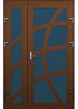 Металлопластиковые двери WDS Полуторные Модель 19