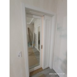 Міжкімнатні Двері SV-01 срібло триплекс дзеркало Korfad ПВХ плівка