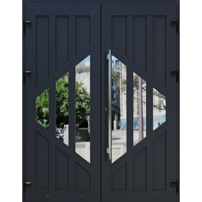 Металлопластиковые двери WDS Двойные Модель 323-0