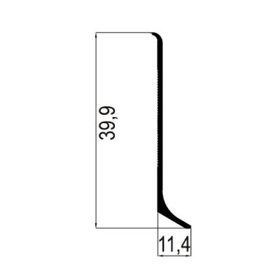 Плинтус алюминиевый накладной ПАС-4729 40 мм RAL-9005 матовый 2,5 м Alupro-1