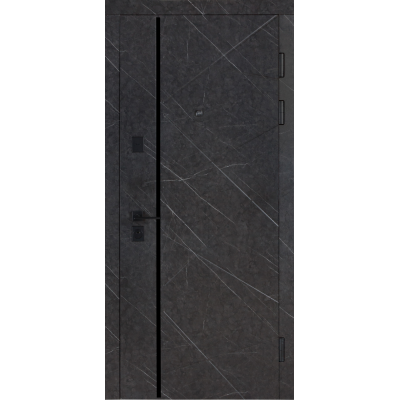 Вхідні Двері Ультра (квадро) Kale 542 Мармур графіт / Білий супермат Булат-0