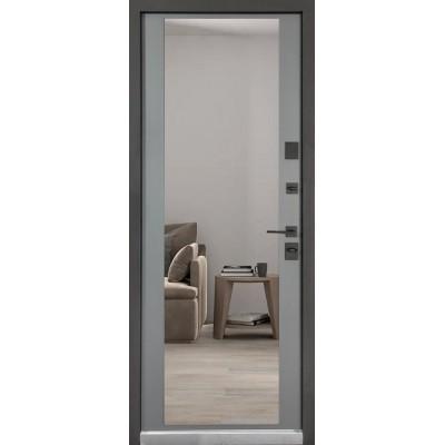 Входные Двери Ультра (квадро) Securemme 557/607 Тонированное зеркало Пепельный металлик/Серый шифер Булат-1