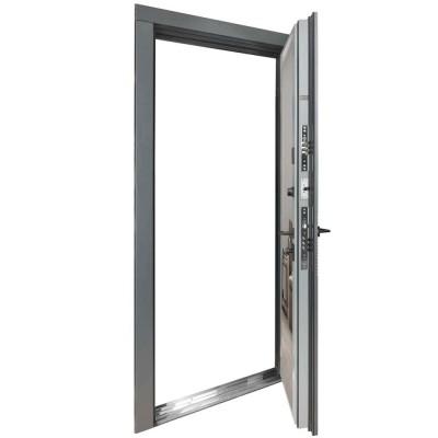 Входные Двери Ультра (квадро) Securemme 557/607 Тонированное зеркало Пепельный металлик/Серый шифер Булат-2