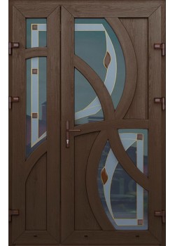 Металопластикові двері WDS Полуторні Модель 6