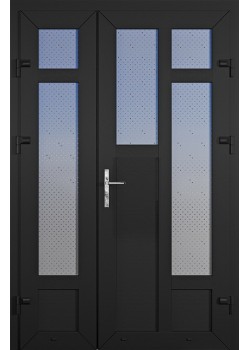 Металлопластиковые двери WDS Полуторные Модель 66