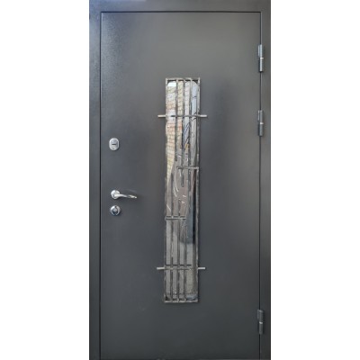 Вхідні Двері Метал/МДФ склопакет+ковка Форт-0
