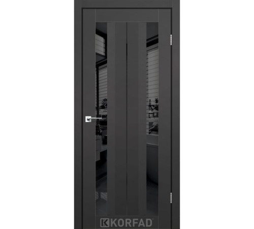 Межкомнатные Двери Korfad Aliano AL-01 Super PET Двухстороннее черное стекло ПВХ плёнка