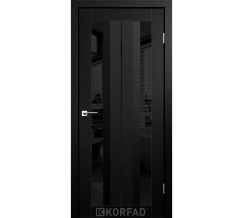 Межкомнатные Двери Korfad Aliano AL-01 Super PET Двухстороннее черное стекло ПВХ плёнка