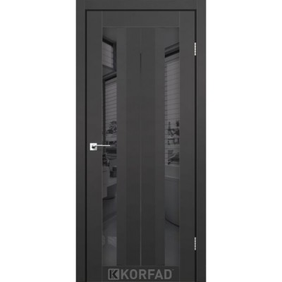 Межкомнатные Двери AL-01 графит Super PET Korfad ПВХ плёнка-1