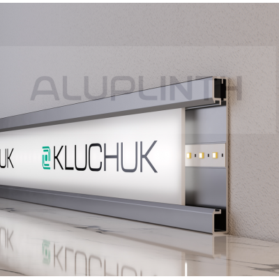 Плінтус алюмініевий накладний LED 100х12х2700 мм ALU-LED10012 Анод Kluchuk-1