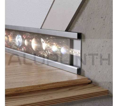 Плінтус алюмініевий прихованого монтажу з LED підсвіткою 100х12х2700 мм ALU-LED10012 Анод Kluchuk