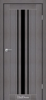 Двери StilDoors Межкомнатная дверь в сборе с коробкой и фурнитурой ARIZONA Черное стекло
