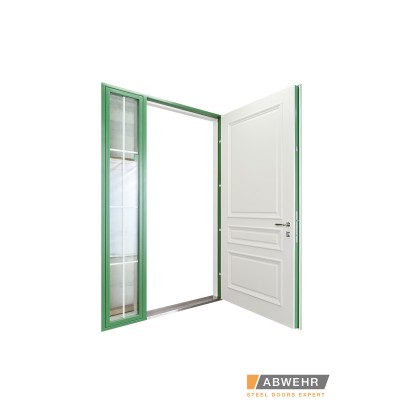 Вхідні Нестандартні двері з терморозривом та фрамугою Adriatica, комплектація FRAME Abwehr-1