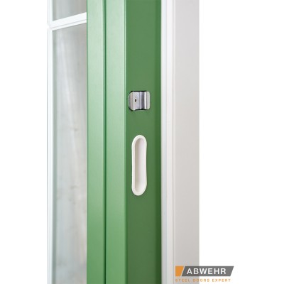Вхідні Нестандартні двері з терморозривом та фрамугою Adriatica, комплектація FRAME Abwehr-10