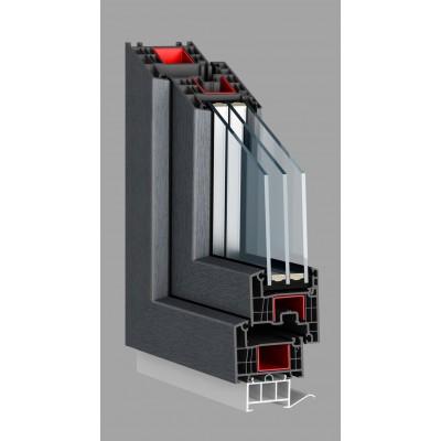 Балконный блок Epsilon 76 с двухстворчатым окном и поворотно-откидной створкой 1900 x 2000 мм-1