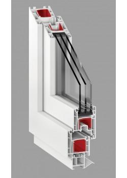 Балконный блок Epsilon Comfort с двумя окнами и поворотно-откидной дверью 2300 x 2100 мм