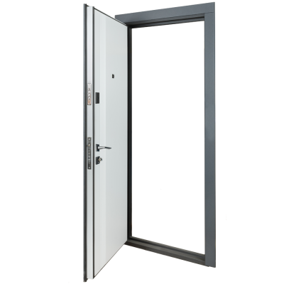 Входные Двери B-434 (квадро) Модель 172 Антрацит/Белый матовый гладкий Булат-3