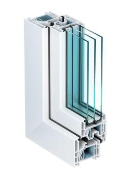 Металлопластиковое окно Kommerling 76MD двустворчатое с поворотно-откидной створкой 1200 x 1400 мм