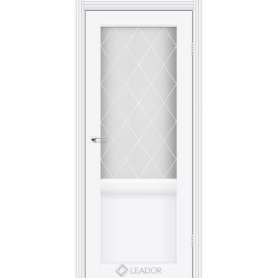 Міжкімнатні Двері Laura LR-01 сатин білий білий матовий Leador ПВХ плівка-0