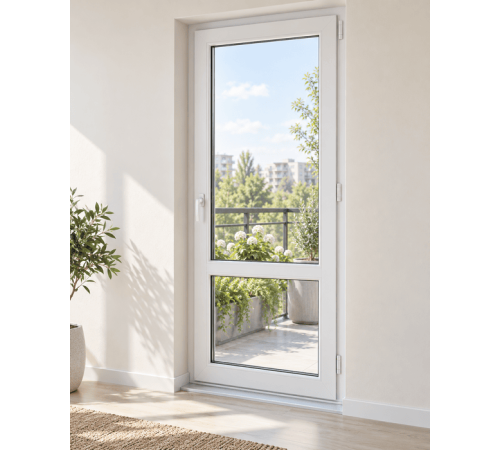 Металлопластиковые балконные двери VEKA Softline 82 поворотно-откидное 900 x 2100 мм