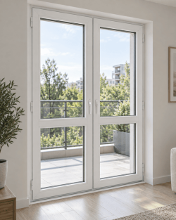 Металлопластиковые двери REHAU 60 двустворчатые 1400 x 2100 мм