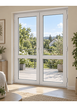 Металлопластиковые двери Steko IDEAL 4000 двустворчатые 1500 x 2100 мм