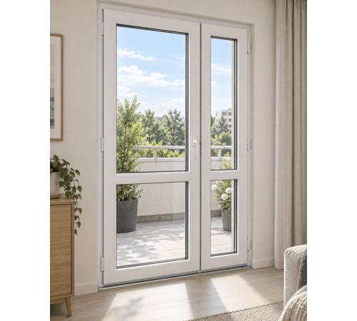 Металлопластиковые балконные двери VEKA Softline 82 поворотно-откидное 1300 x 2100 мм