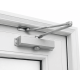 Металлопластиковые двери для технических помещений VEKA Softline 76 с фрамугой 1400 x 2000 мм