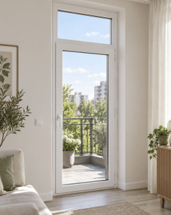 Металопластикові двері Rehau Euro 70 з фрамугою 800 x 2200 мм