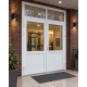 Металлопластиковые двери VEKA Softline 76 с фрамугой 1700 x 2400 мм