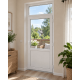 Металлопластиковые двери VEKA Softline 76 с фрамугой 800 x 2400 мм