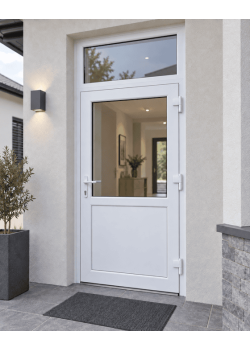 Металлопластиковые двери Rehau Euro 70 с фрамугой 800 x 2300 мм