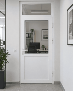 Металопластикові двері Rehau Euro 60 з фрамугою 900 x 2500 мм