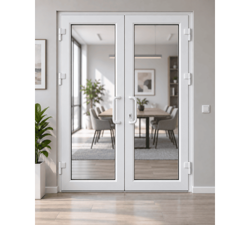 Металлопластиковые двери VEKA Softline 70 двустворчатые 1200 x 2000 мм