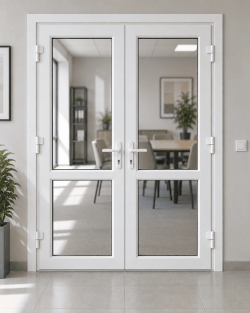 Металлопластиковые двери REHAU 60 двустворчатые 1300 x 2100 мм