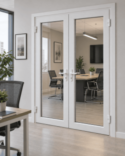 Металлопластиковые двери REHAU 70 двустворчатые 1700 x 2000 мм