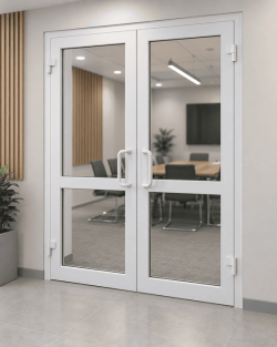 Металлопластиковые двери WDS 6S двустворчатые 1300 x 2000 мм