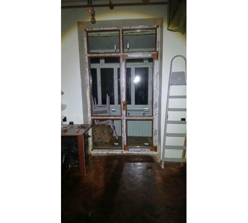 Металлопластиковые двери VEKA Softline 76 двустворчатые 1300 x 1900 мм