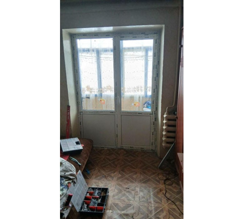Металлопластиковые двери VEKA Softline 76 двустворчатые 1300 x 1900 мм