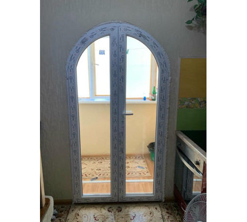 Металлопластиковые двери VEKA Softline 76 двустворчатые 1300 x 1900 мм