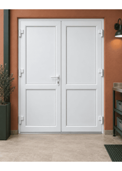 Металлопластиковые двери для технических помещений VEKA Softline 70 поворотные 1300 x 2000 мм