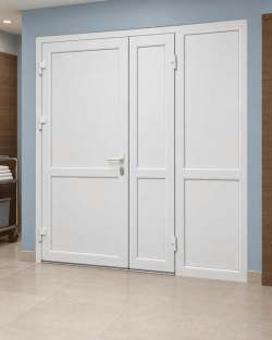Металопластикові двері для технічних приміщень WDS 5S з фрамугою 1300 x 2000 мм