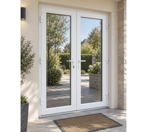 Металлопластиковые двери VEKA Softline 76 двустворчатые 1300 x 1900 мм