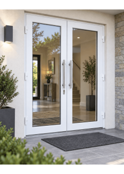 Металлопластиковые двери REHAU 70 двустворчатые 1500 x 2000 мм