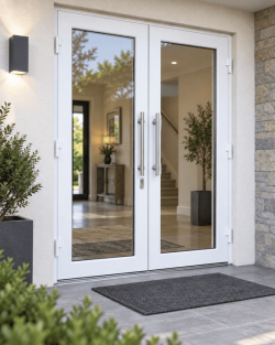 Металлопластиковые двери REHAU 70 двустворчатые 1500 x 2000 мм