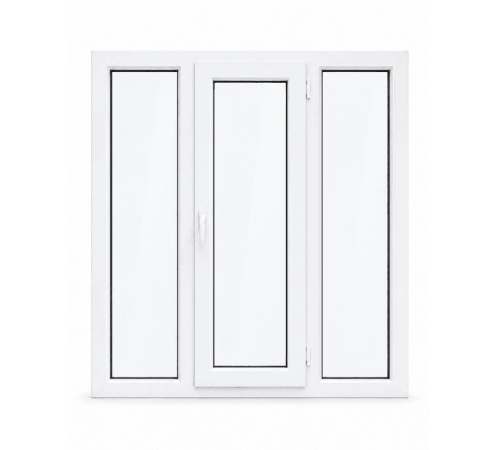 Металлопластиковое окно Veka Softline 76 3-створчатое с 1 поворотно-откидной створкой ламинированное 2100×1300 мм