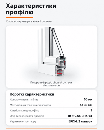 Металлопластиковое окно Rehau Euro 60 трёхстворчатое с поворотно-откидной створкой 2700x700 мм